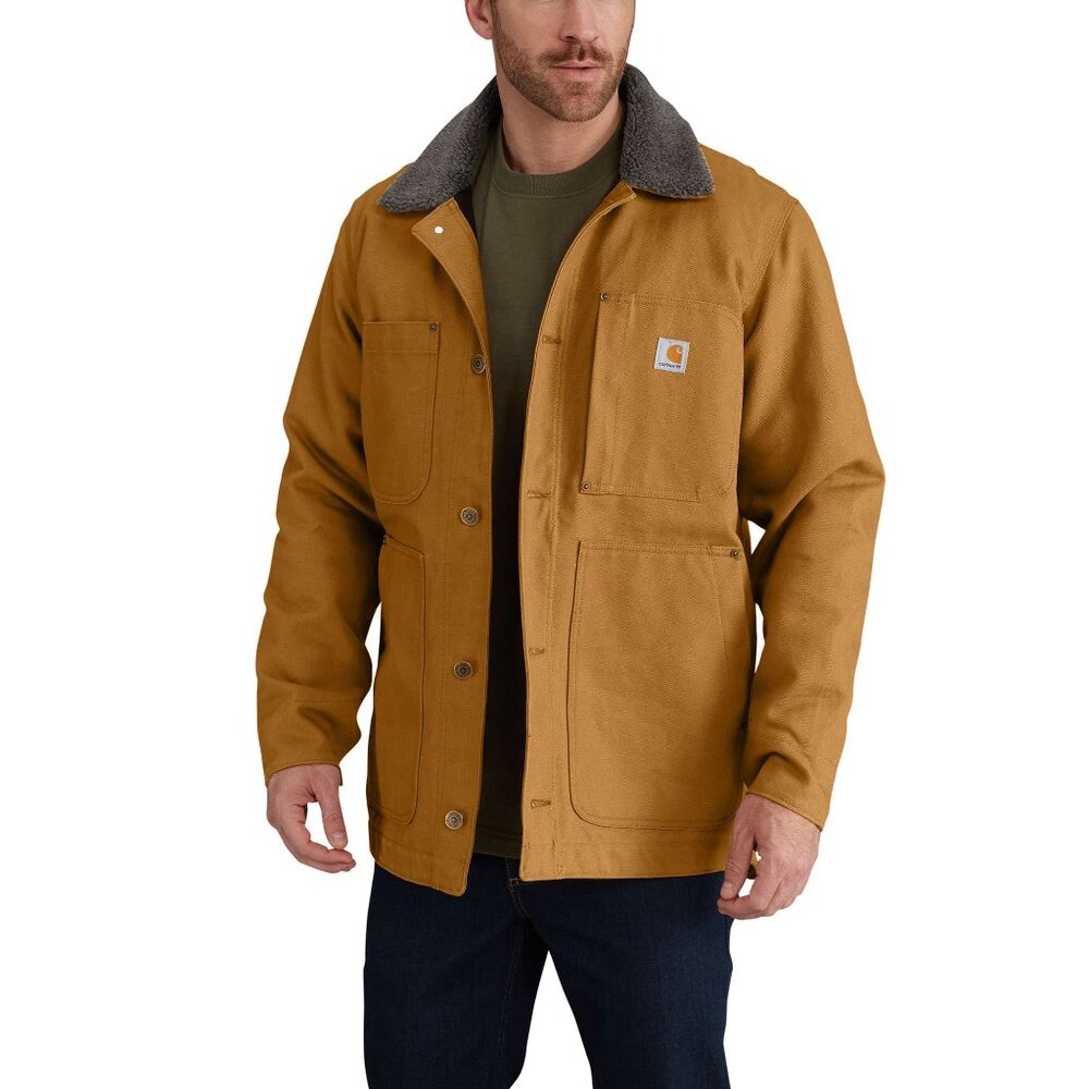 Carhartt Full Swing Sherpa Lined Chore Coat Brown Duck XL